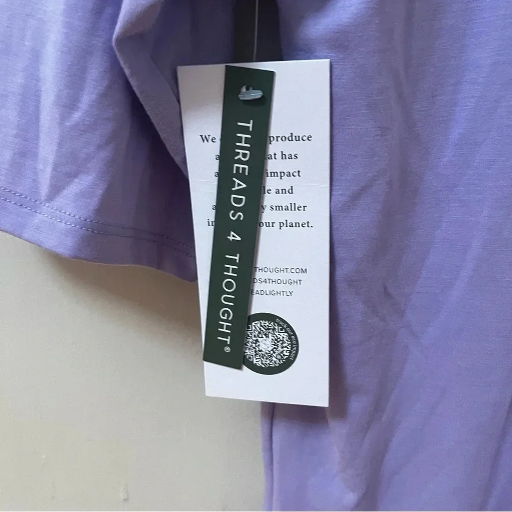 Threads 4 Thought Purple 3/4 sleeve Shirt with back detail -Size 14 Girls